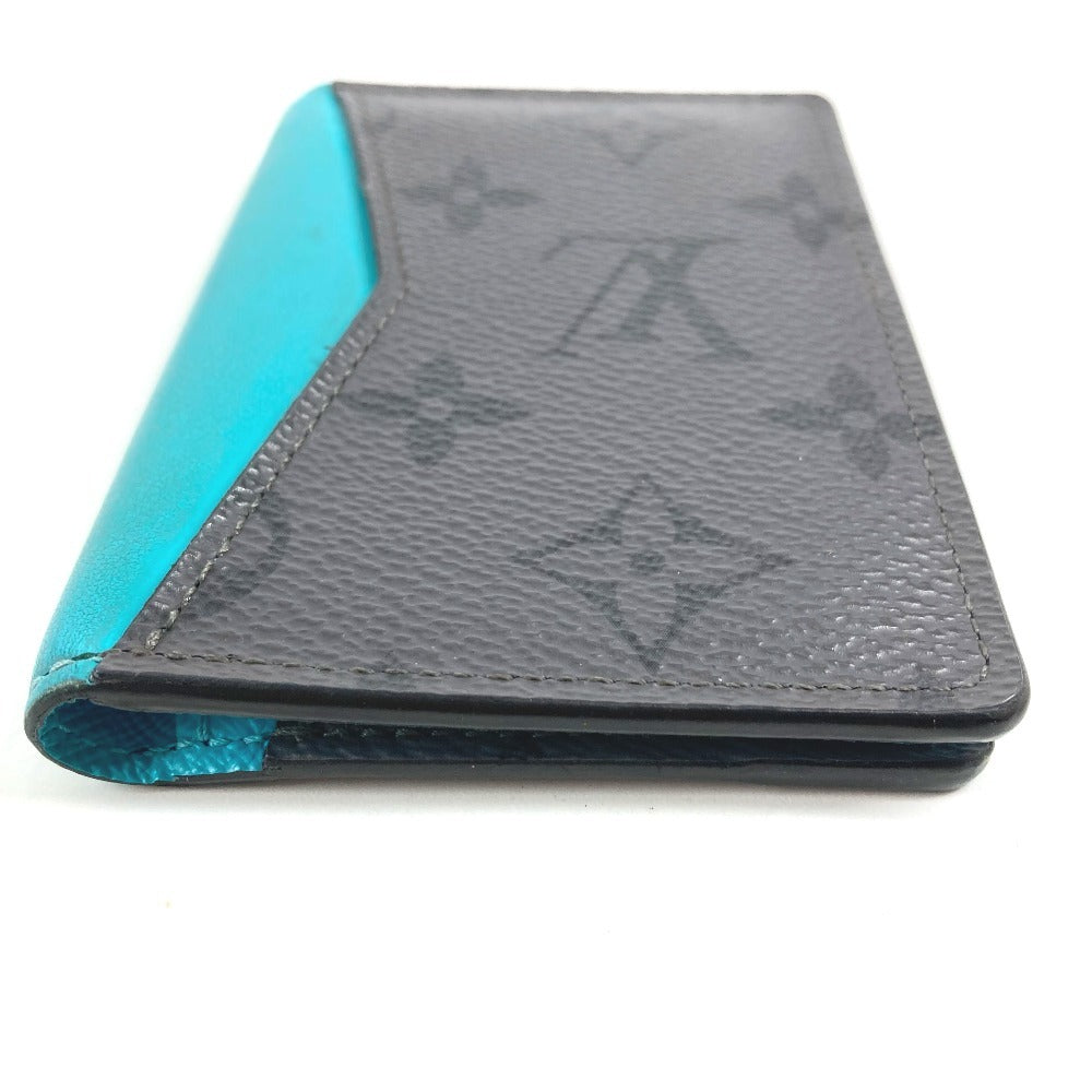 LOUIS VUITTON M11469 Monogram Eclipse Reverse Organizer de Poche Business Card Holder, Pass Case, Bifold Card Case, Monogram Eclipse Canvas, Unisex, Gray