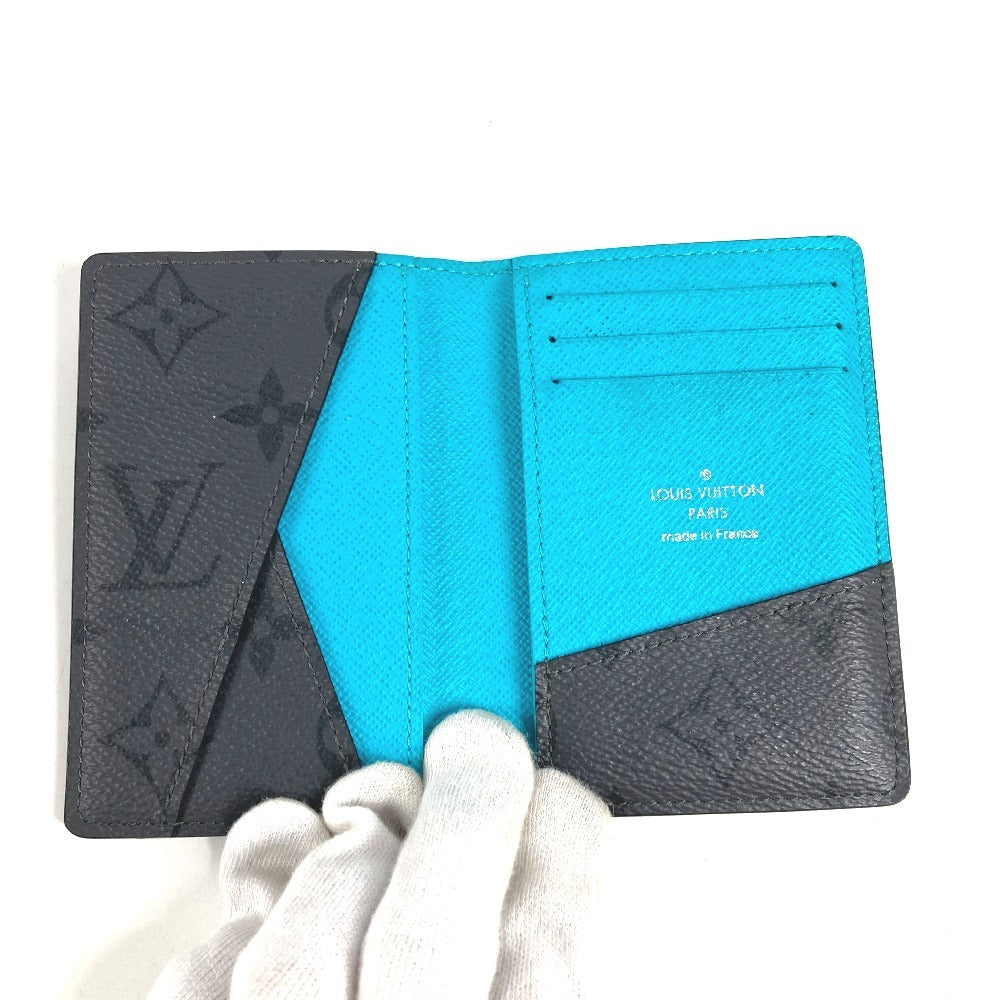 LOUIS VUITTON M11469 Monogram Eclipse Reverse Organizer de Poche Business Card Holder, Pass Case, Bifold Card Case, Monogram Eclipse Canvas, Unisex, Gray