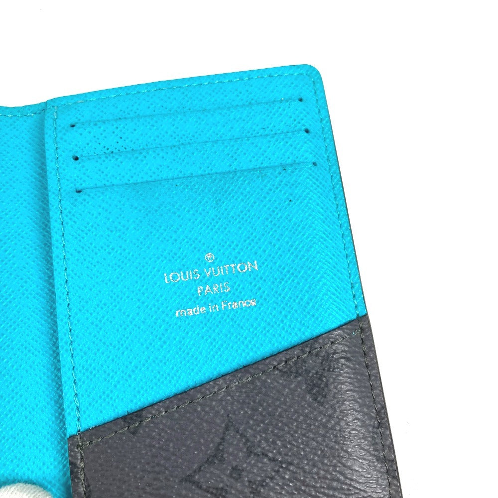 LOUIS VUITTON M11469 Monogram Eclipse Reverse Organizer de Poche Business Card Holder, Pass Case, Bifold Card Case, Monogram Eclipse Canvas, Unisex, Gray