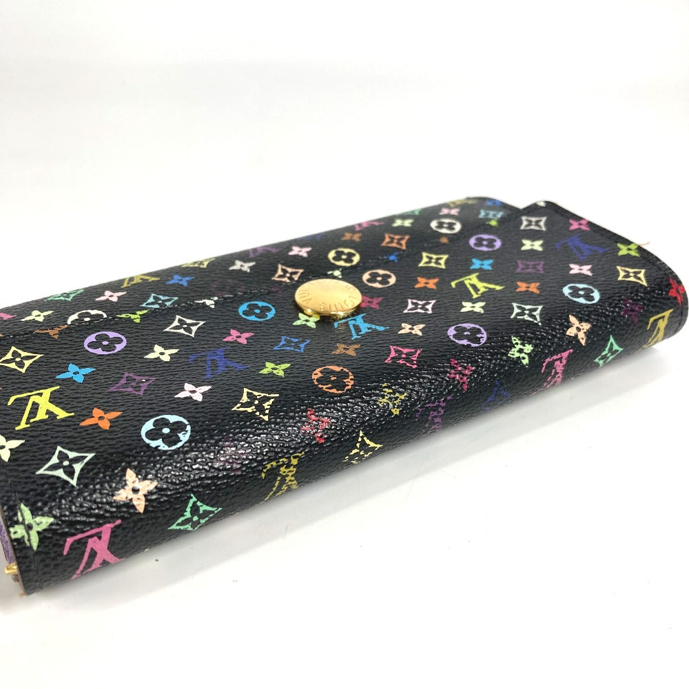 LOUIS VUITTON M60273 Monogram Multicolore Portefeuille Sarah Long Wallet with Flap, Monogram Multicolore Canvas, Unisex, Black