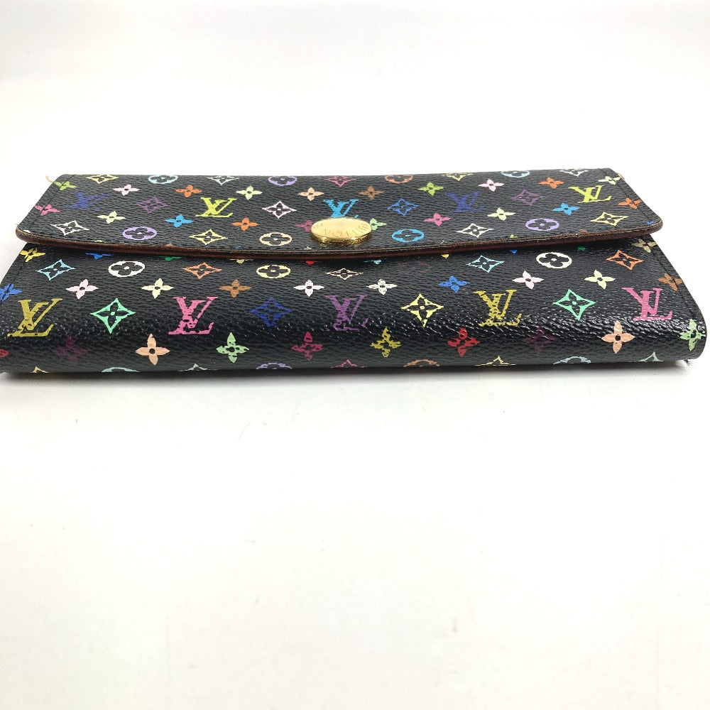 LOUIS VUITTON M60273 Monogram Multicolore Portefeuille Sarah Long Wallet with Flap, Monogram Multicolore Canvas, Unisex, Black
