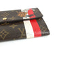 LOUIS VUITTON M60034 Monogram Groom Portefeuille Sarah Long Wallet with Flap, Monogram Canvas, Unisex, Brown