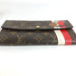 LOUIS VUITTON M60034 Monogram Groom Portefeuille Sarah Long Wallet with Flap, Monogram Canvas, Unisex, Brown