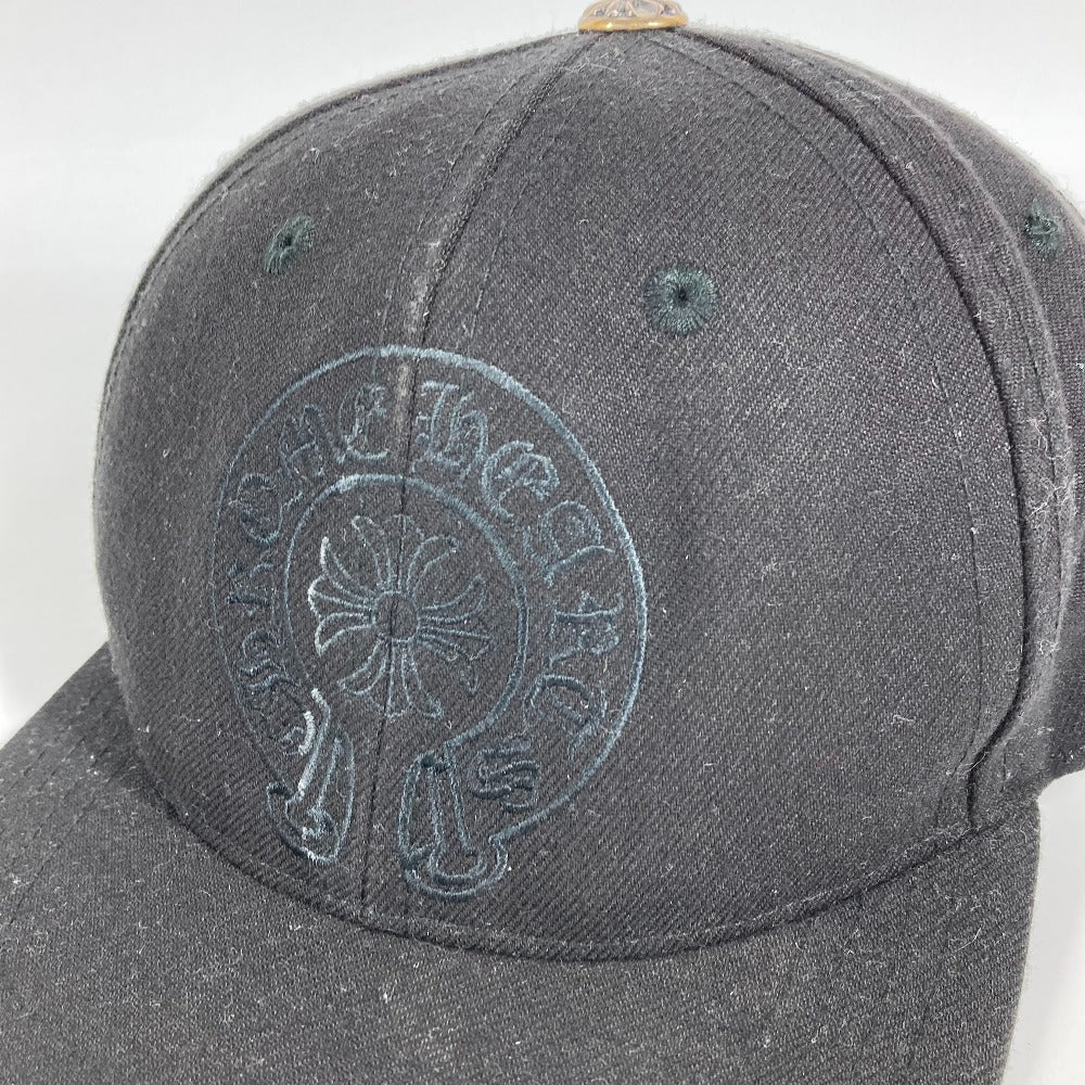 CHROME HEARTS Horseshoe Logo Hat, Wool Baseball Cap, Unisex, Black