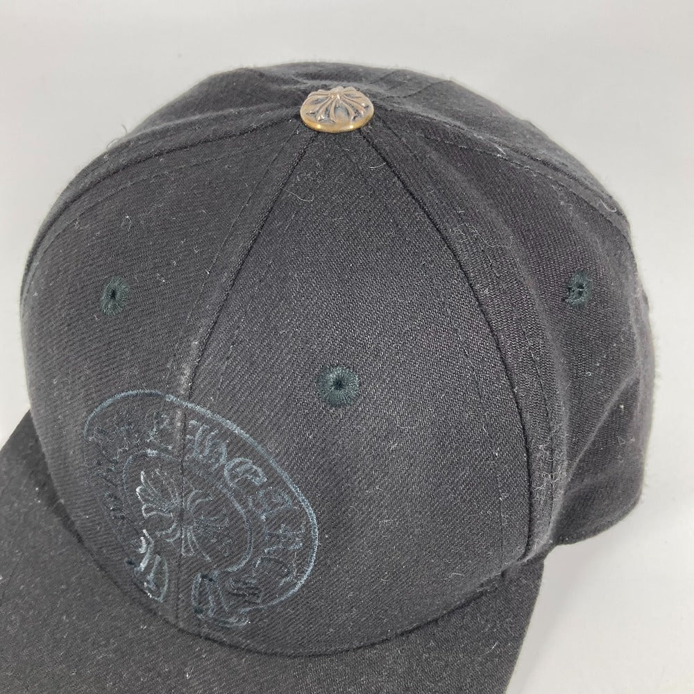 CHROME HEARTS Horseshoe Logo Hat, Wool Baseball Cap, Unisex, Black