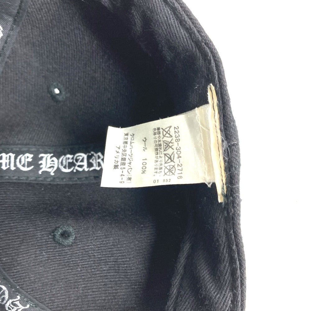 CHROME HEARTS Horseshoe Logo Hat, Wool Baseball Cap, Unisex, Black