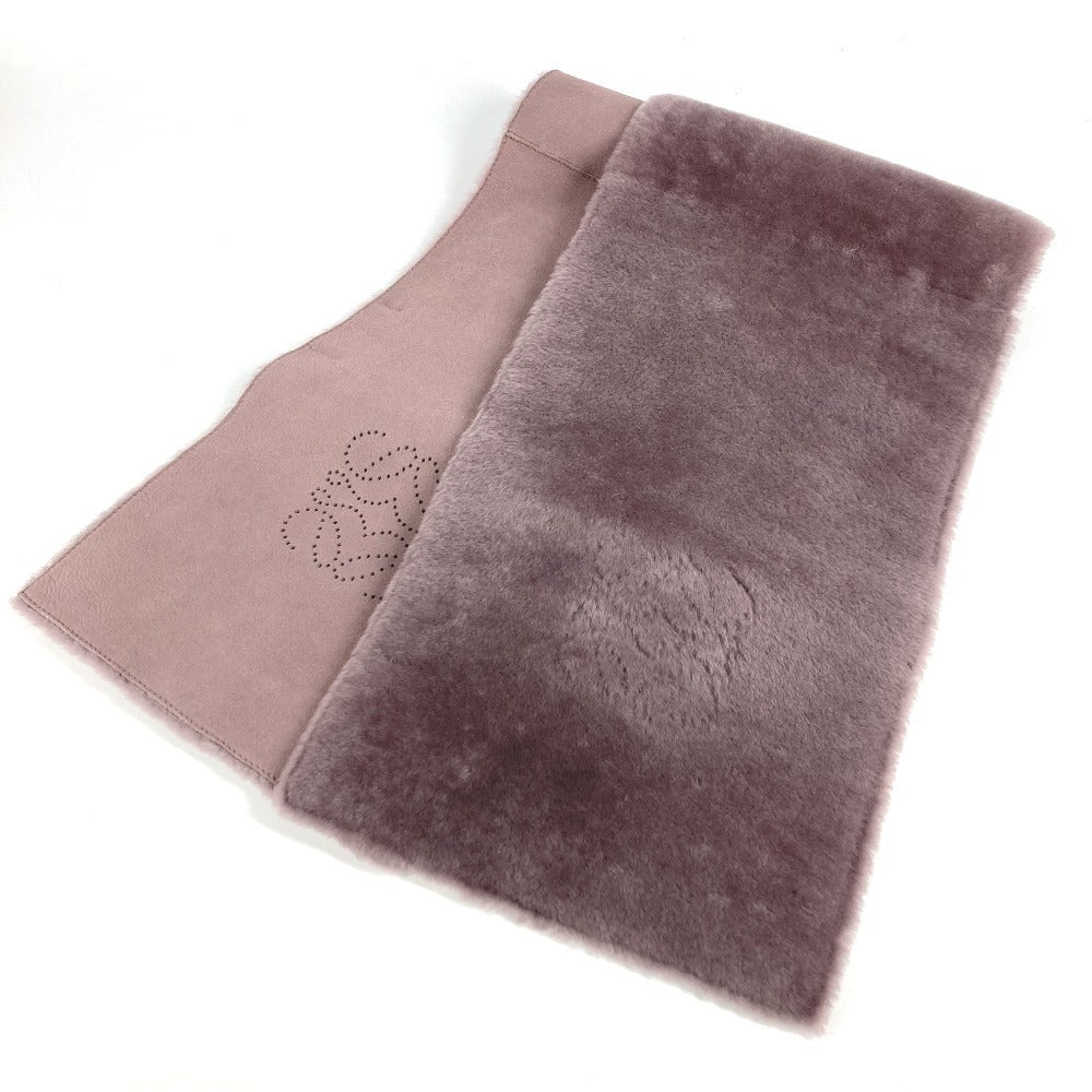 LOEWE Anagram Logo Accessory Fur Scarf Unisex Purple