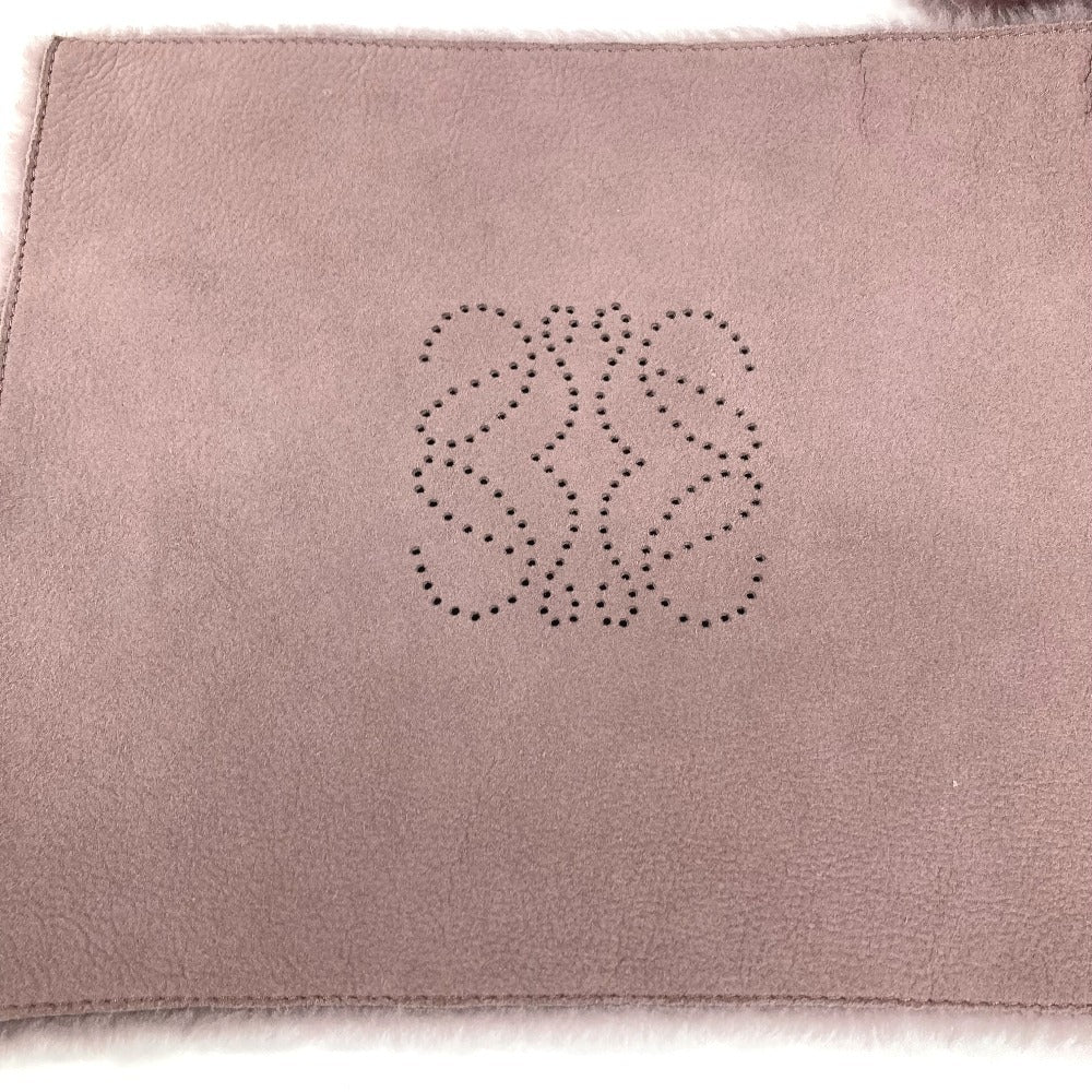 LOEWE Anagram Logo Accessory Fur Scarf Unisex Purple