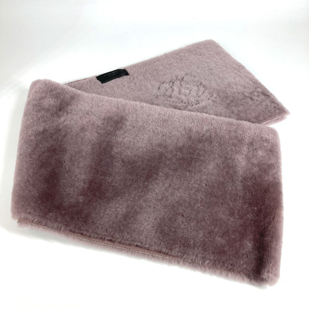 LOEWE Anagram Logo Accessory Fur Scarf Unisex Purple