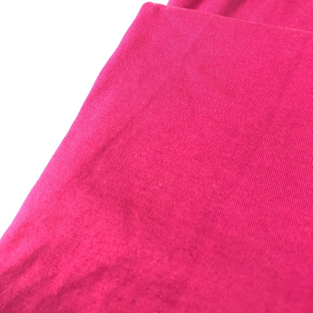 HERMES 刺繍入れ モザイク Hロゴ ポケット アパレル Tシャツワンピース ラウンドネック ワンピース コットン レディース ピンク
