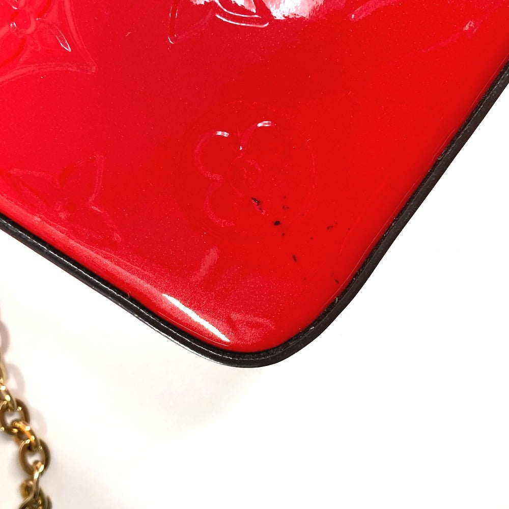LOUIS VUITTON M61293 モノグラム ヴェルニ ポシェット フェリシー チェーンウォレット クラッチバッグ ショルダーバッグ モノグラムヴェルニキャンバス レディース レッド