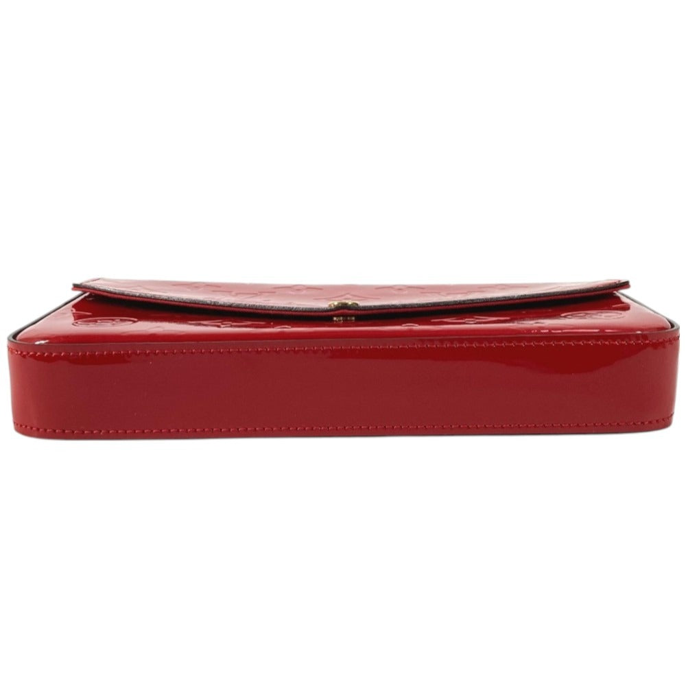 LOUIS VUITTON M61293 モノグラム ヴェルニ ポシェット フェリシー チェーンウォレット クラッチバッグ ショルダーバッグ モノグラムヴェルニキャンバス レディース レッド