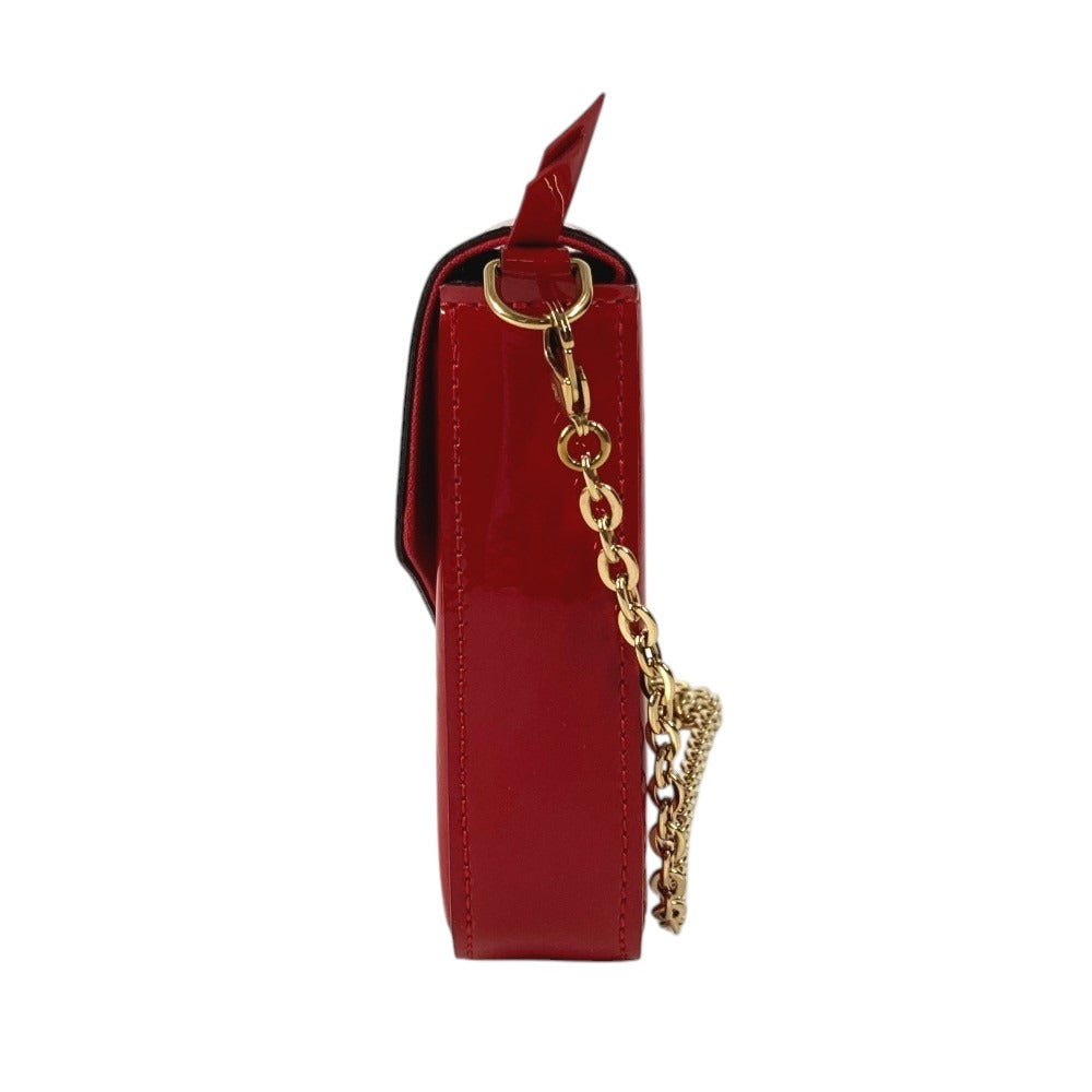 LOUIS VUITTON M61293 モノグラム ヴェルニ ポシェット フェリシー チェーンウォレット クラッチバッグ ショルダーバッグ モノグラムヴェルニキャンバス レディース レッド