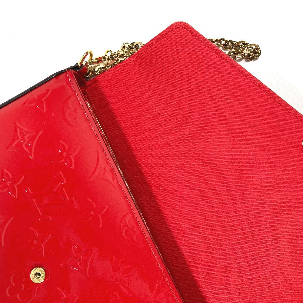LOUIS VUITTON M61293 モノグラム ヴェルニ ポシェット フェリシー チェーンウォレット クラッチバッグ ショルダーバッグ モノグラムヴェルニキャンバス レディース レッド
