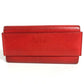 HERMES Passant Long Wallet with Coin Purse, Leather, Women's, Red