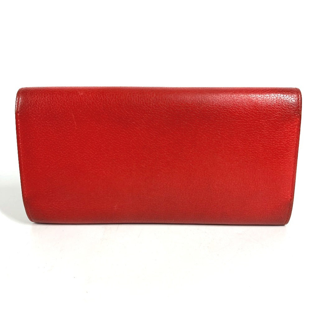 HERMES Passant Long Wallet with Coin Purse, Leather, Women's, Red