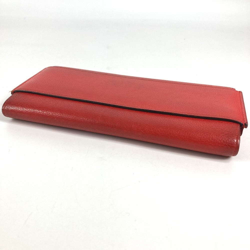 HERMES Passant Long Wallet with Coin Purse, Leather, Women's, Red