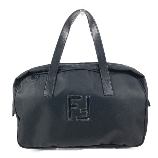 FENDI Vintage FF Logo Bag Handbag Handbag Nylon Unisex Black