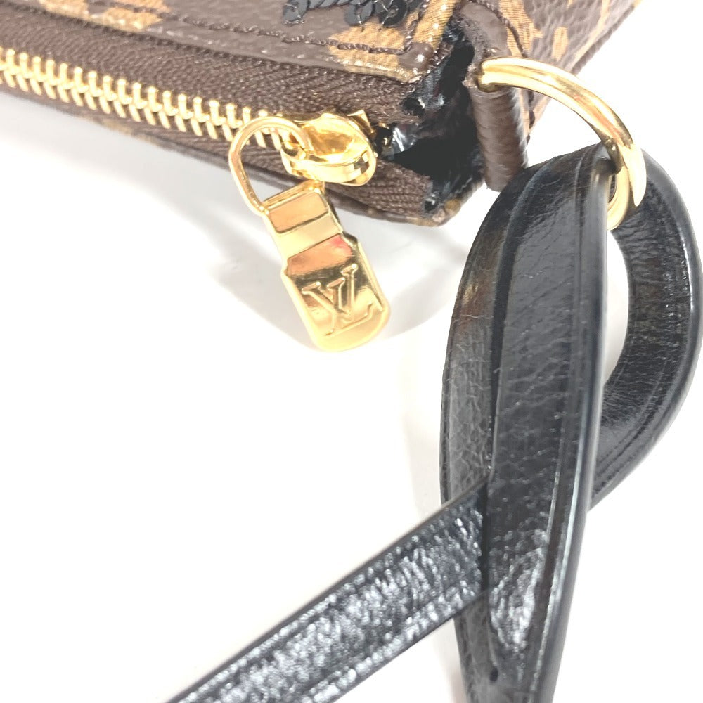 LOUIS VUITTON M26473 モノグラムスパンコール ポシェットアクセソワール カバン アクセサリーポーチ 肩掛け ショルダーバッグ モノグラムキャンバス レディース ブラウン