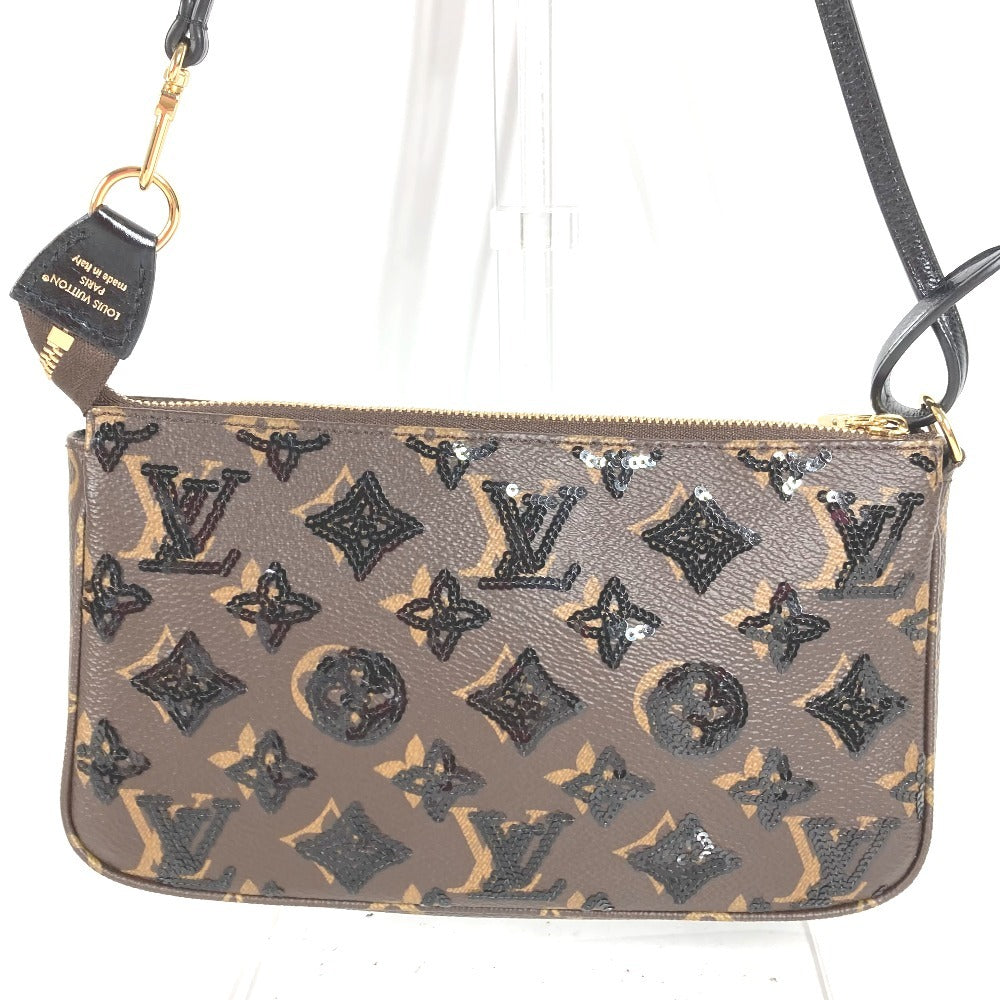 LOUIS VUITTON M26473 モノグラムスパンコール ポシェットアクセソワール カバン アクセサリーポーチ 肩掛け ショルダーバッグ モノグラムキャンバス レディース ブラウン