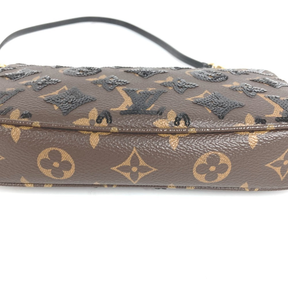 LOUIS VUITTON M26473 モノグラムスパンコール ポシェットアクセソワール カバン アクセサリーポーチ 肩掛け ショルダーバッグ モノグラムキャンバス レディース ブラウン