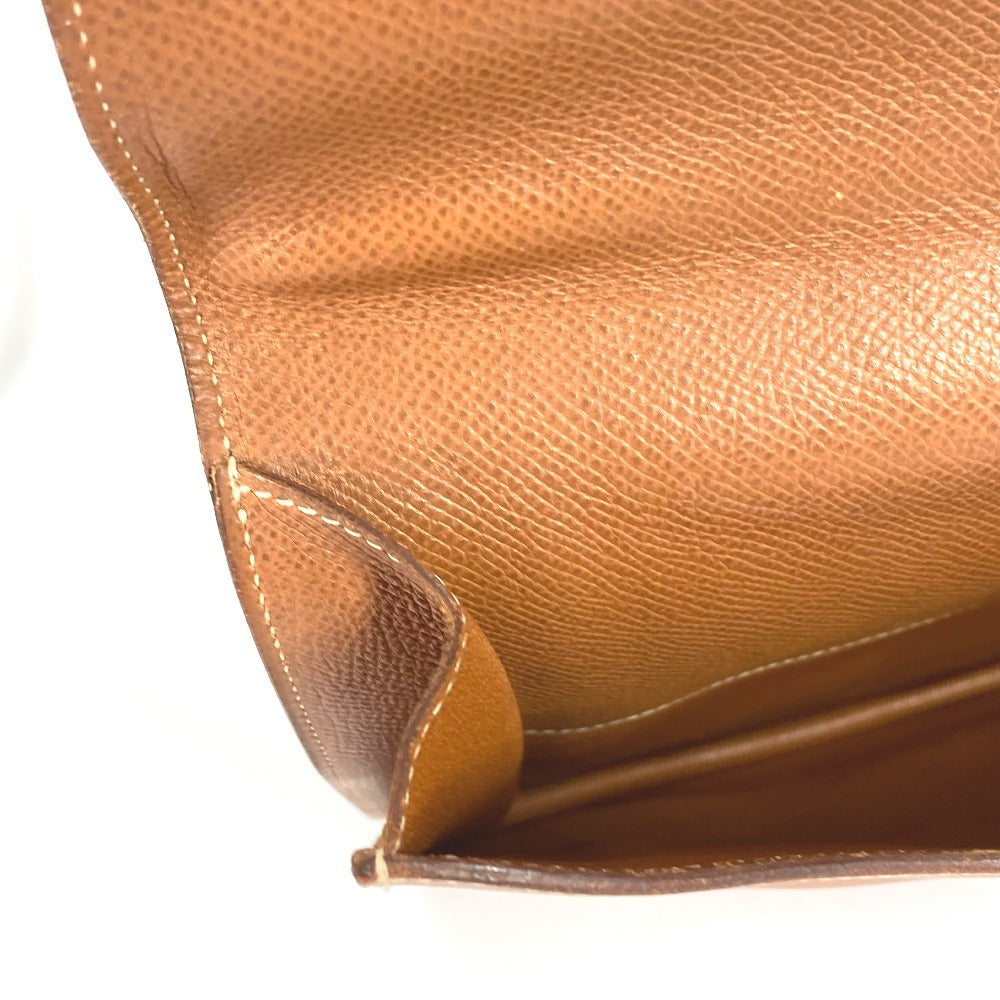 HERMES ヴィンテージ ロゴ カバン 書類バッグ ハンドバッグ ブリーフケース ビジネスバッグ レザー ユニセックス ゴールド ブラウン