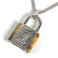 LOUIS VUITTON M62668 コリエ LVストーン タイガーアイ ペンダント ネックレス アクセサリー チェーン ネックレス メタル ユニセックス シルバー