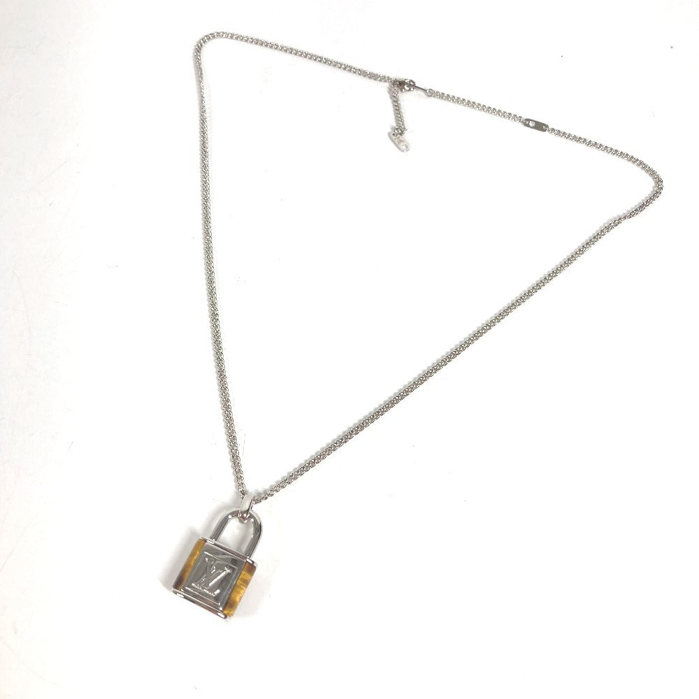 LOUIS VUITTON M62668 コリエ LVストーン タイガーアイ ペンダント ネックレス アクセサリー チェーン ネックレス メタル ユニセックス シルバー