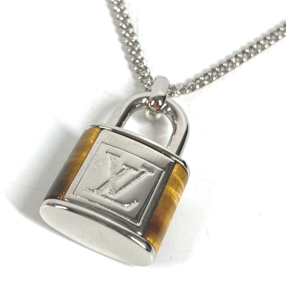 LOUIS VUITTON M62668 コリエ LVストーン タイガーアイ ペンダント ネックレス アクセサリー チェーン ネックレス メタル ユニセックス シルバー