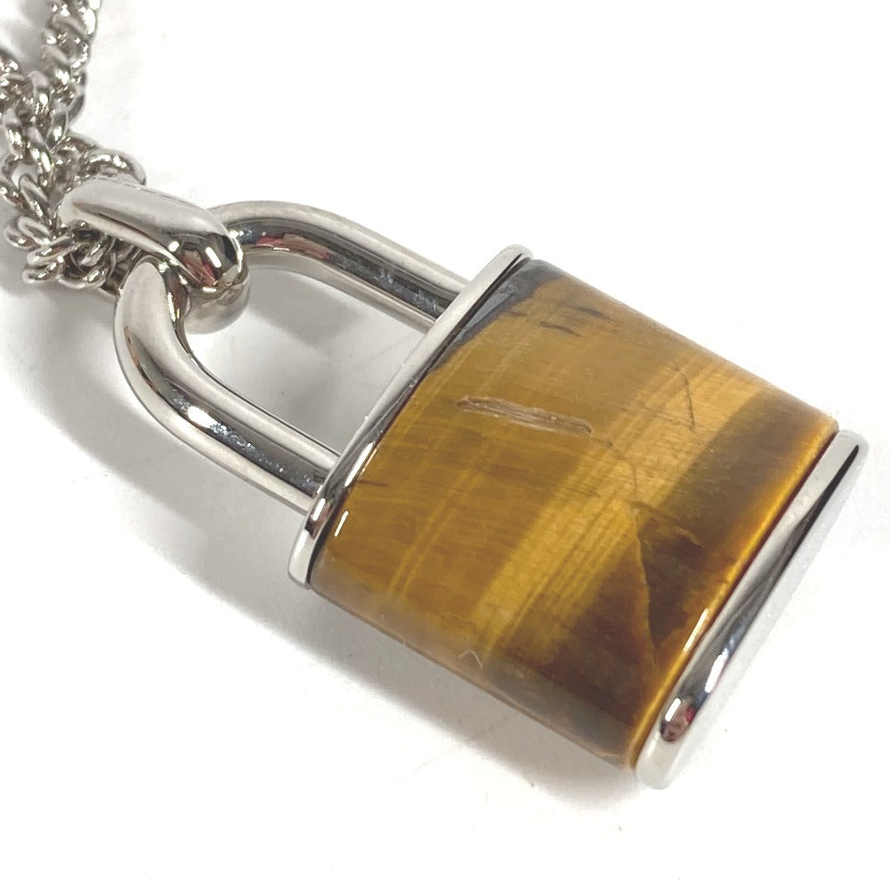 LOUIS VUITTON M62668 コリエ LVストーン タイガーアイ ペンダント ネックレス アクセサリー チェーン ネックレス メタル ユニセックス シルバー