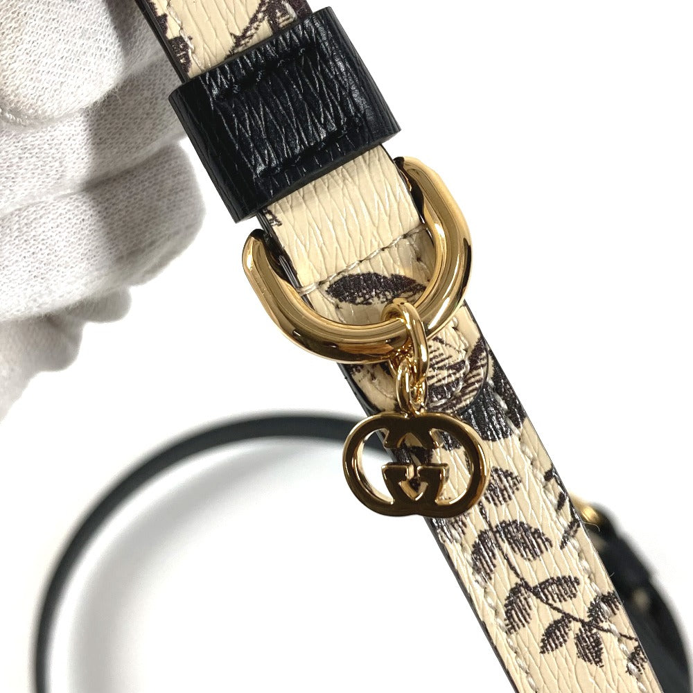 GUCCI 692955 Herbarium Extra Small Pet Leash Pet Dog Dog Leash Leather Unisex Black
