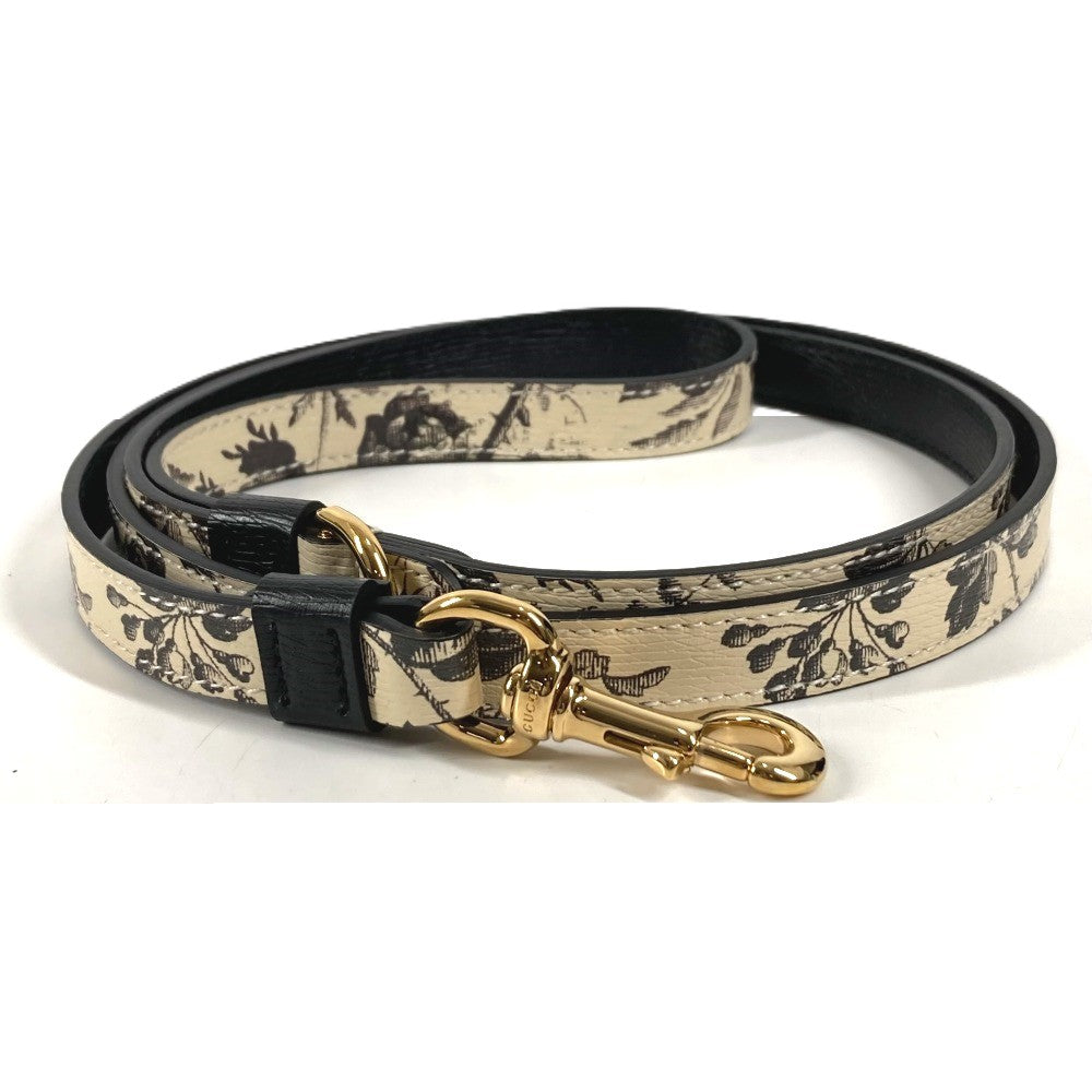GUCCI 692955 Herbarium Extra Small Pet Leash Pet Dog Dog Leash Leather Unisex Black