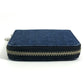 BVLGARI Logomania All-over Pattern Denim Round Zipper Compact Wallet Bi-fold Wallet Leather/Canvas Unisex Blue
