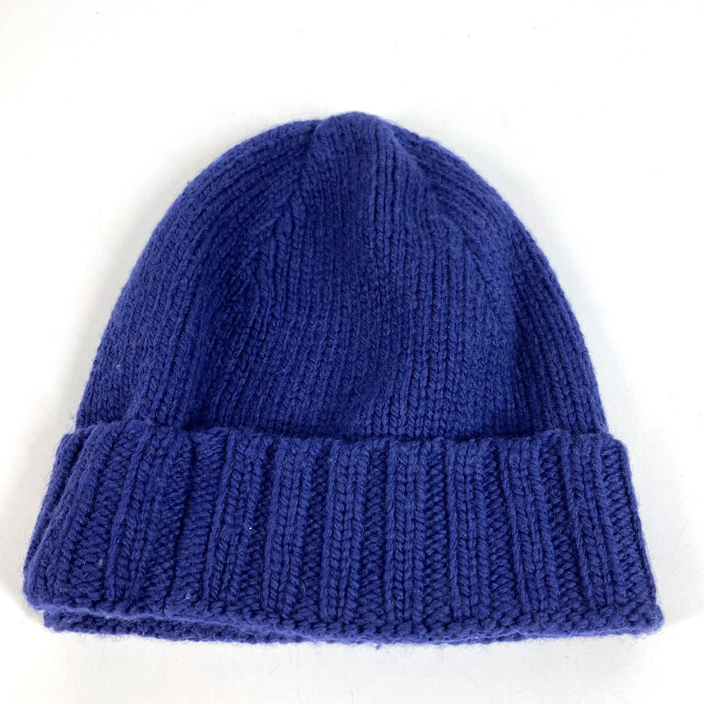 GUCCI 602886 Logo GG Beanie Hat Knit Cap Knit Hat Wool Unisex Blue