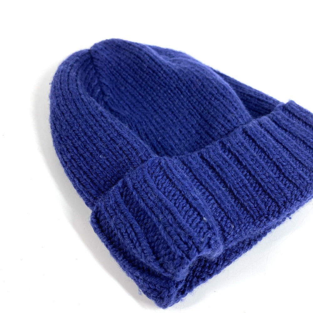 GUCCI 602886 Logo GG Beanie Hat Knit Cap Knit Hat Wool Unisex Blue