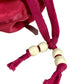 PRADA Triangle Logo Plate Drawstring Bag Handbag Pouch Nylon Women's Pink