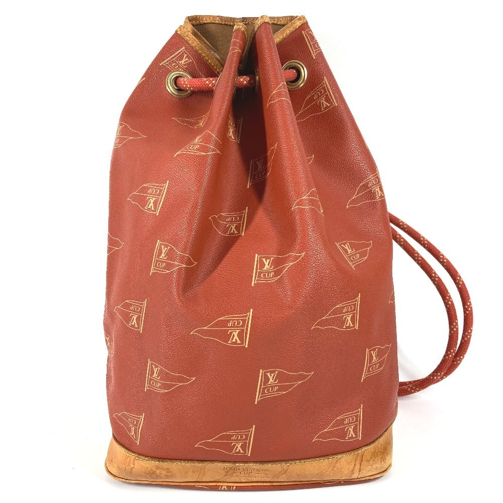 LOUIS VUITTON M80026 ルイヴィトンカップ 95 LVCUP サントロペ カバン 肩掛け 巾着バッグ ショルダーバッグ レザー/キャンバス ユニセックス アボガニー オレンジ