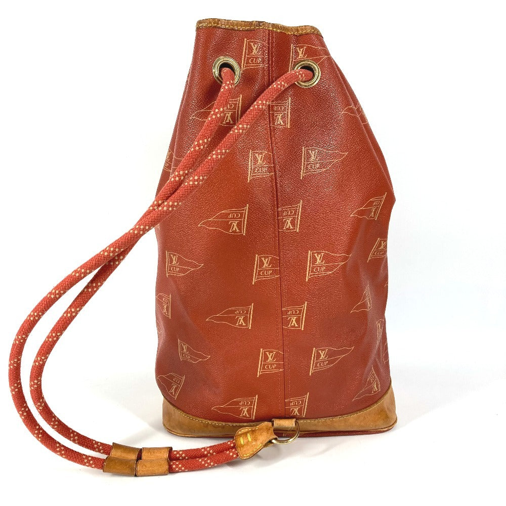 LOUIS VUITTON M80026 ルイヴィトンカップ 95 LVCUP サントロペ カバン 肩掛け 巾着バッグ ショルダーバッグ レザー/キャンバス ユニセックス アボガニー オレンジ