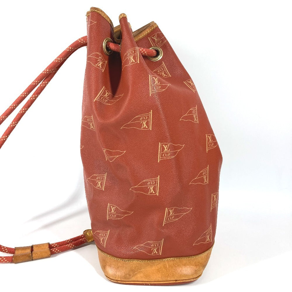 LOUIS VUITTON M80026 ルイヴィトンカップ 95 LVCUP サントロペ カバン 肩掛け 巾着バッグ ショルダーバッグ レザー/キャンバス ユニセックス アボガニー オレンジ