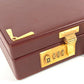 CARTIER Logo Must Line Attache Case Bag Handbag Tote Bag Business Bag Leather Unisex Wine Red
