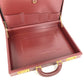 CARTIER Logo Must Line Attache Case Bag Handbag Tote Bag Business Bag Leather Unisex Wine Red