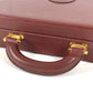 CARTIER Logo Must Line Attache Case Bag Handbag Tote Bag Business Bag Leather Unisex Wine Red
