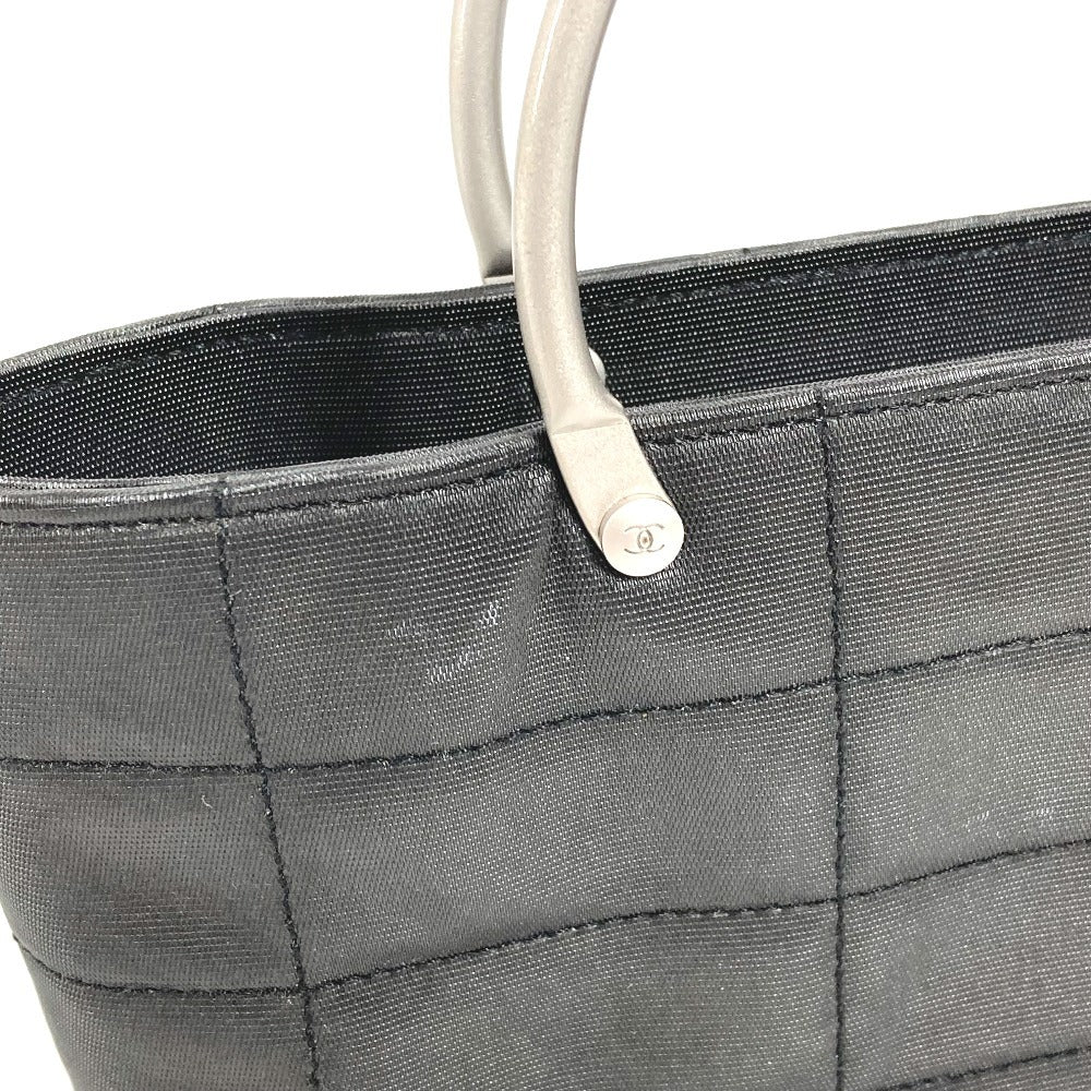CHANEL メタルハンドル チョコバー カバン トートバッグ ハンドバッグ ナイロン レディース グレー