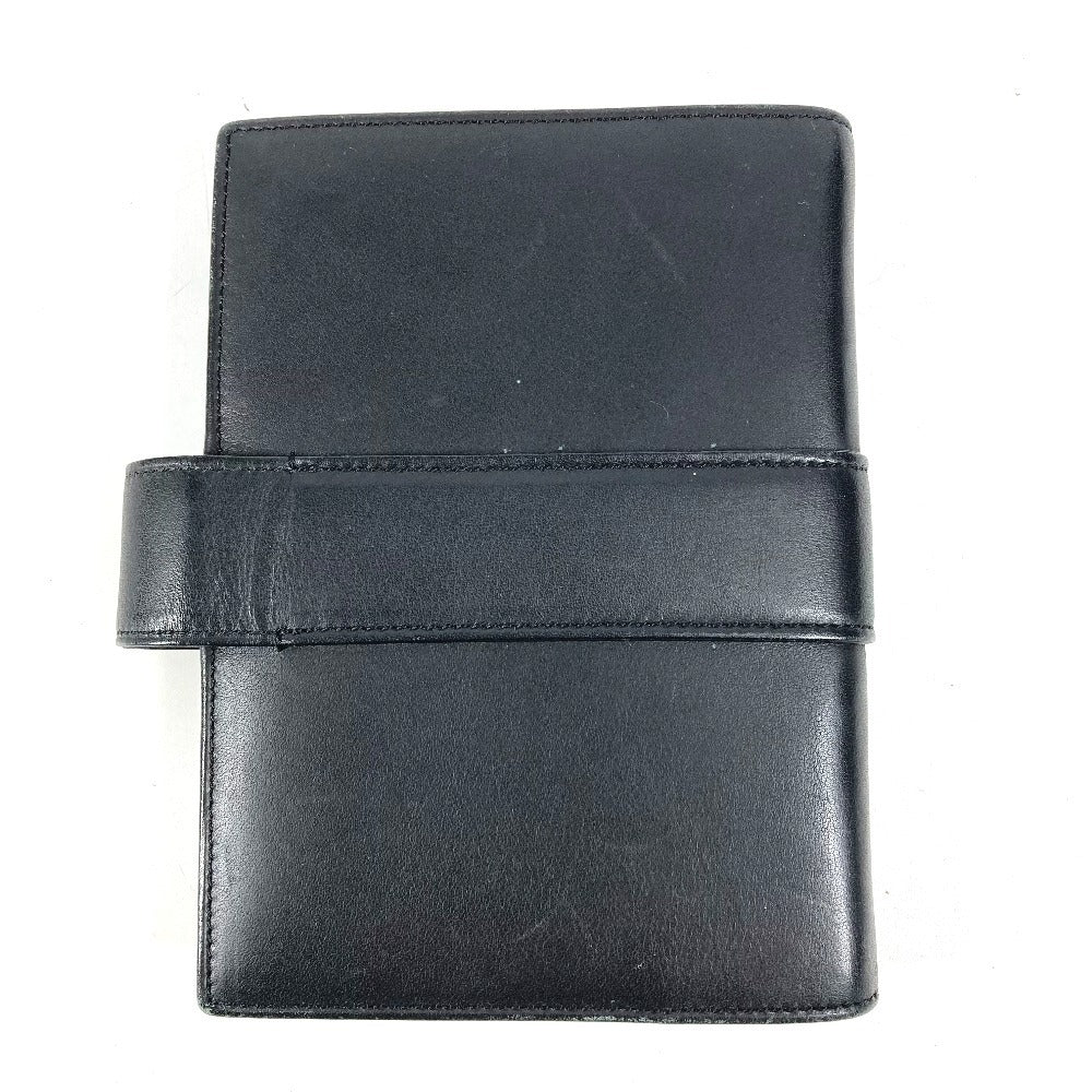 CARTIER Trinity Logo System Organizer Stationery Diary Cover Leather Unisex Black