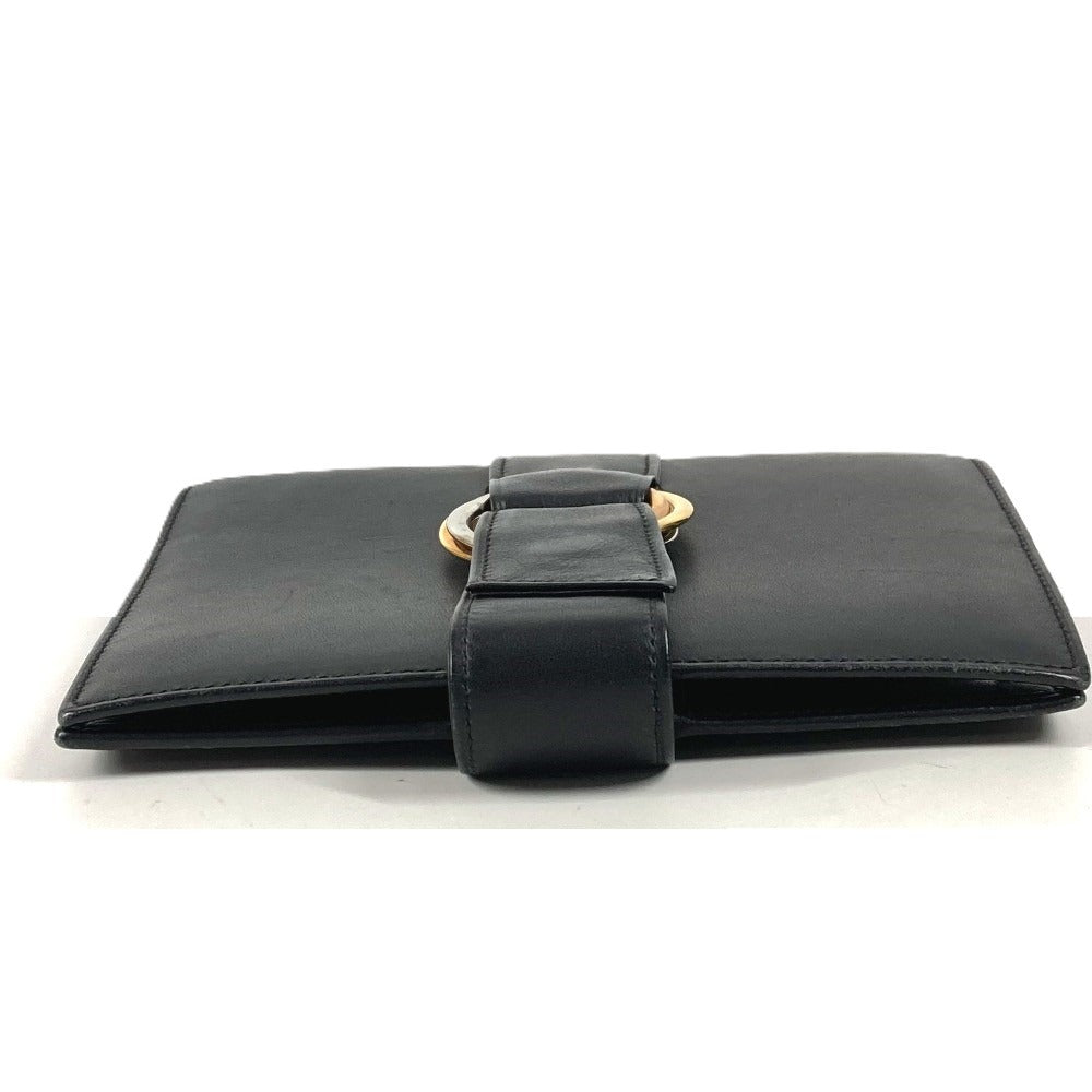 CARTIER Trinity Logo System Organizer Stationery Diary Cover Leather Unisex Black