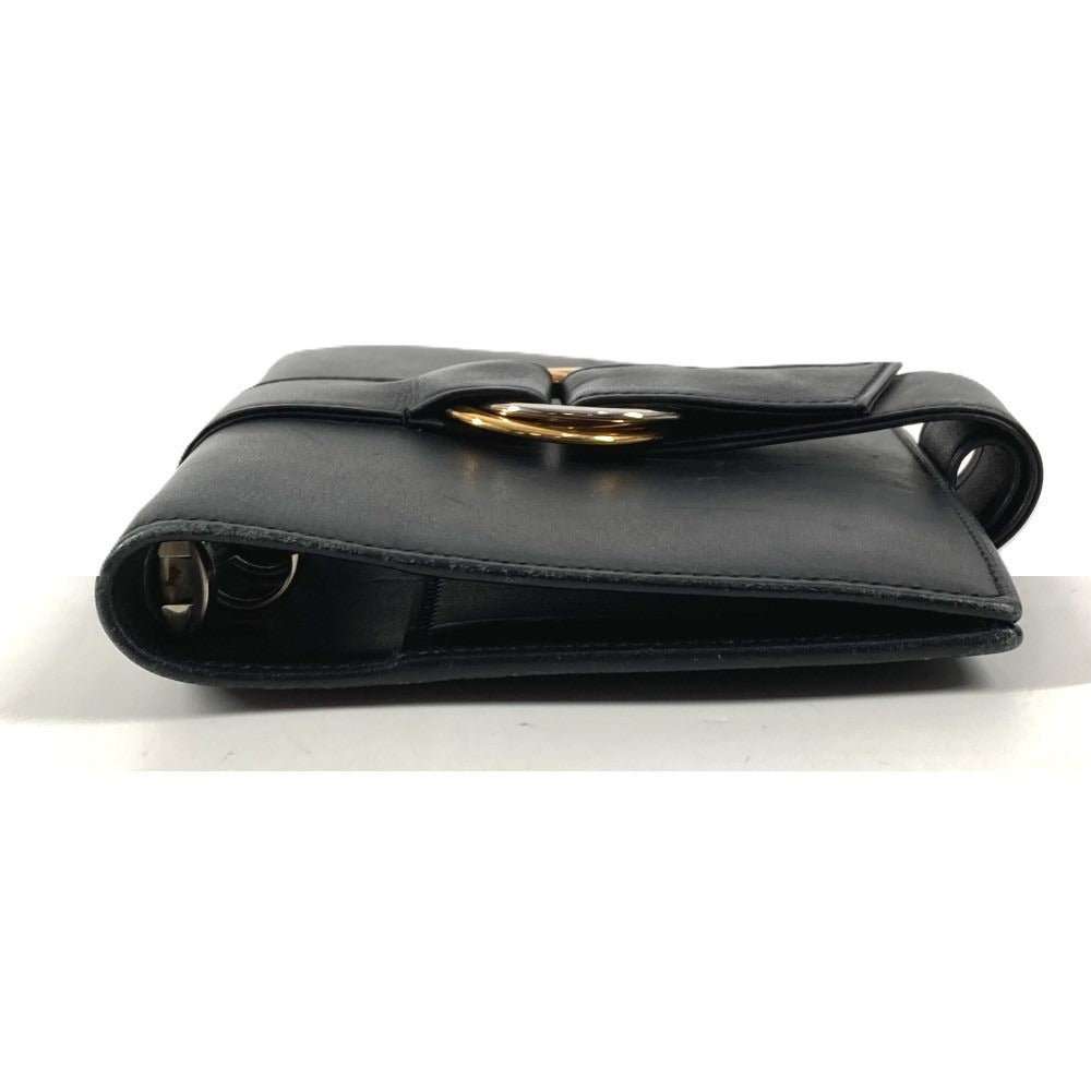 CARTIER Trinity Logo System Organizer Stationery Diary Cover Leather Unisex Black