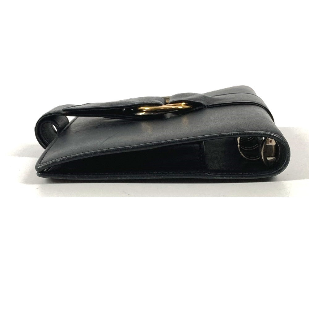 CARTIER Trinity Logo System Organizer Stationery Diary Cover Leather Unisex Black