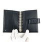 CARTIER Trinity Logo System Organizer Stationery Diary Cover Leather Unisex Black