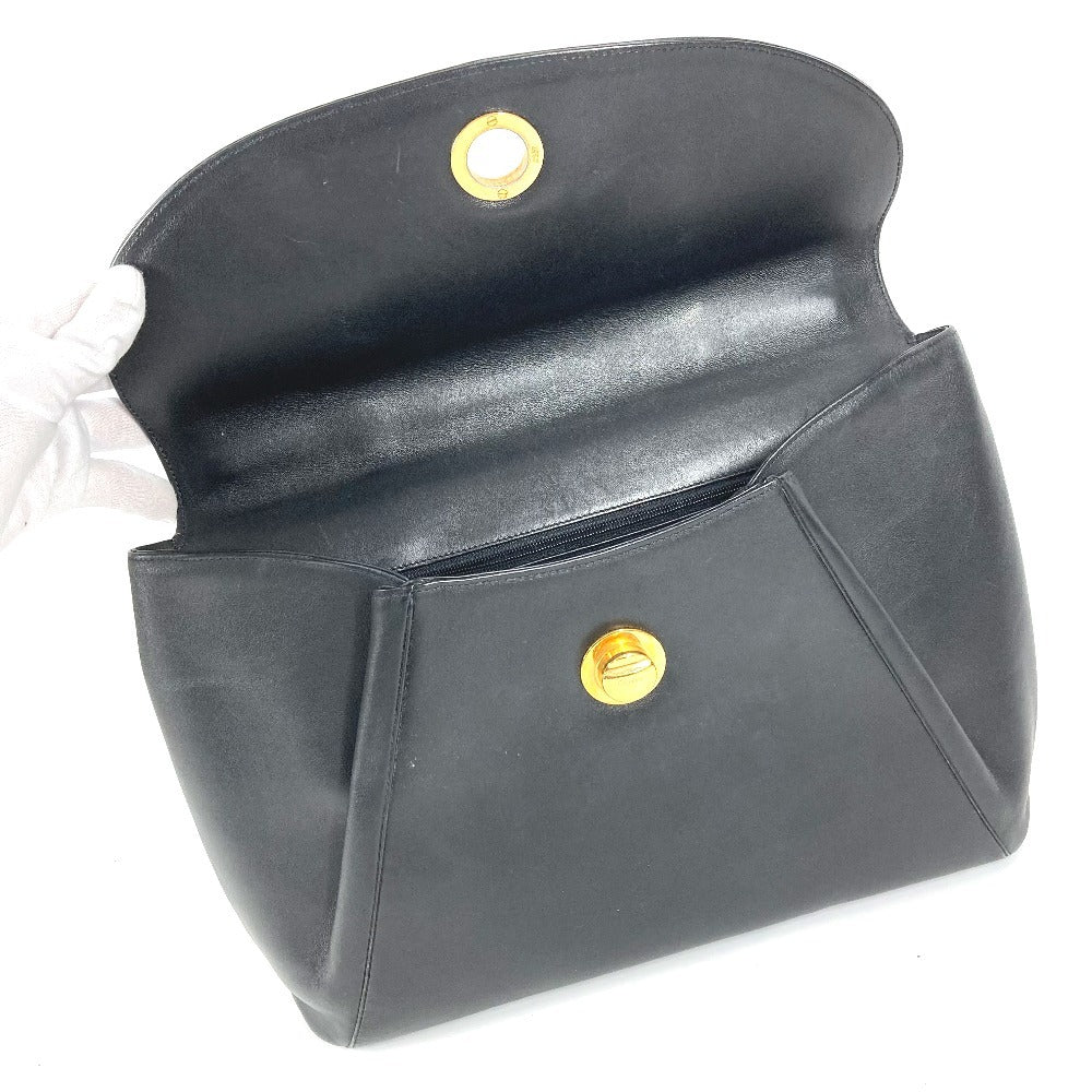 CARTIER Panthère Logo Bag Handbag Tote Bag Business Bag Leather Unisex Black