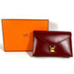 HERMES ヴィンテージ メドール ロゴ フラップ カバン セカンドバッグ ポーチ クラッチバッグ ボックスカーフ レディース ブラウン系